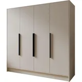 WFL GROUP Drehtürenschrank Mono Bis 200 x 200 x 51 cm Beige