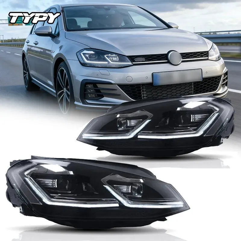 TYPY Auto-Design für VW Golf 7 (MK7) LED-Scheinwerfer 2013–2016 Golf 7 DRL (Tagfahrlicht) Dynamisches Blinkerlicht Scheinwerfer-Projektor Autozubehörteile