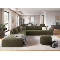 sit&more Ecksofa »Cadabra L-Form«, Breite 356 cm, mit Sitztiefenverstellung grün