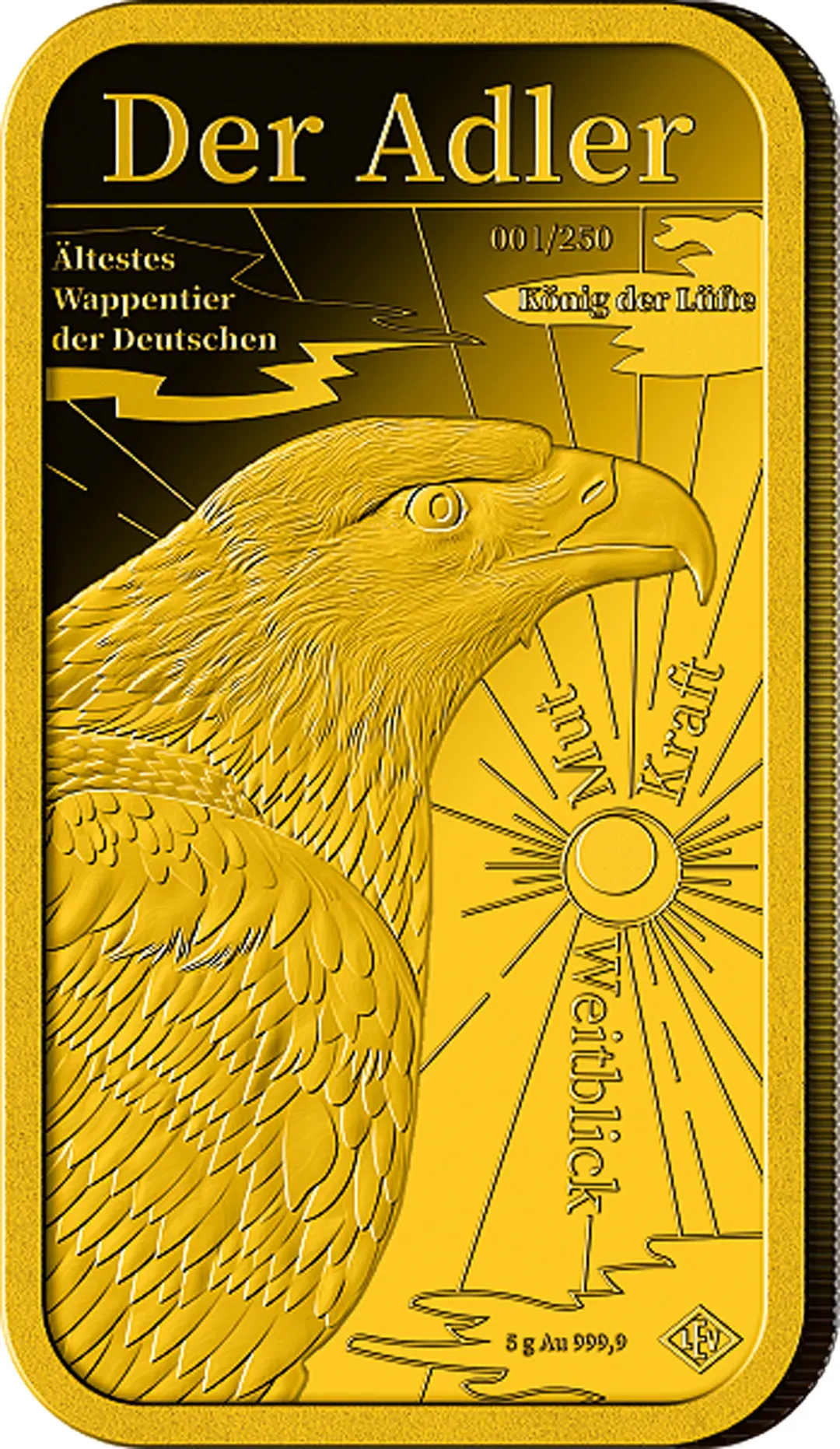 5g-Feingoldbarren "Der Adler - Ältestes Wappentier der Deutschen"