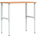 vidaXL Werkbank 100x60x(71,5-98) cm Massivholz Buche Rechteckig