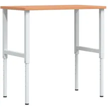 vidaXL Werkbank 100x60x71,5-98 cm Massivholz Buche Rechteckig