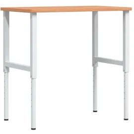 vidaXL Werkbank 100x60x71,5-98 cm Massivholz Buche Rechteckig