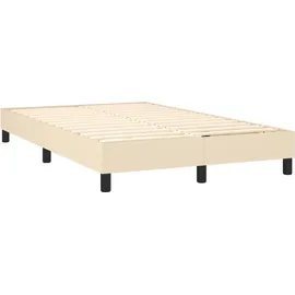 vidaXL Boxspringbett mit Matratze & LED Creme 120x200 cm Stoff