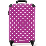 NoBoringSuitcases.com NoBoringSuitcases.com® Handgepäck Koffer Reisekoffer, mit Rollen, TSA Schloss, Hartschalenkoffer, Koffer, Handgepäck Trolley 55x40x20, Handgepäck 55x40x20 cm Punkte auf lila Hintergrund - Cabin Size < 5... - Bunt