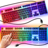 Retoo Gaming Tastatur RGB LED Mechanisch QWERTY