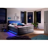 Meise Möbel meise.möbel Boxspringbett »Lights«, mit LED Beleuchtung, wahlweise mit Bettkasten schwarz