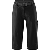 Gonso Ruth 3/4, Damen Fahrradhose 3/4, 2in1 Bikeshorts, Einknöpfbare Radunterhose mit Relax Gel Comfort Sitzpolster, Wasser- und fleckabweisend, Weite Passform, PFC-Frei Schwarz,Gr.36