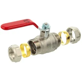 tecuro Kugelhahn mit Klemmringverschraubung für Cu-Rohr Ø 22 mm
