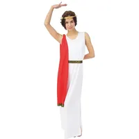P'TIT CLOWN - Römisches Kostüm, Römerin - Kostüm für Erwachsene - Kleid, Stola, Gürtel, Krone - Perfekt für Karneval, Kostümfeste und Motto-Events - Polyester (Femme, L-XL)