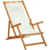 vidaXL Strandstuhl 60 x 112 x 81 cm creme klappbar