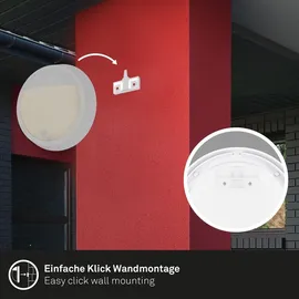 Briloner - LED Wandlampe Akku mit Bewegungsmelder, Dämmerungssensor, 20 sek. Timer, Aussenlampe, Wandleuchte aussen, LED Strahler außen, Außenleuchte, Außenwandleuchten, 17x7 cm, Weiß