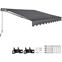 Tectake Gelenkarmmarkise Ornella 250 cm grau