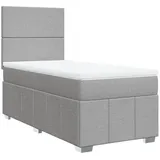 vidaXL Boxspringbett mit Matratze Hellgrau 100x200 cm Stoff