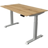 Kerkmann Move 4 elektrisch höhenverstellbarer Schreibtisch eiche rechteckig, T-Fuß-Gestell silber 140,0 x 80,0 cm