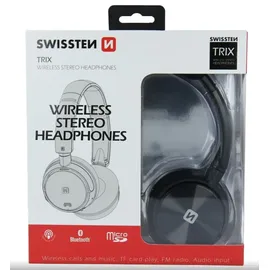 Swissten Trix Bluetooth-Kopfhörer mit FM/AUX/MicroSD - Schwarz