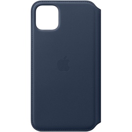 Apple iPhone 11 Pro Max Leder Folio Case tiefseeblau