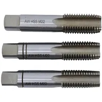 Awtools Gewindebohrer M2 HSS M22x2,50 Set 3-tlg.