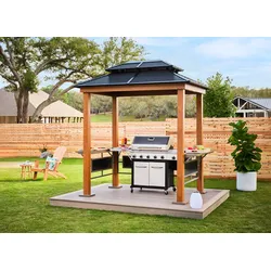 Grillpavillon SOJAG "»Maui« Holzoptik", braun (holzoptik), Pavillons, 158x249x278 cm