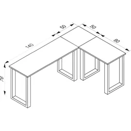 VCM Eckschreibtisch Lona Braun