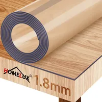 Homelux Royhom Tischfolie Transparent 2mm, Durchsichtige Tischdecke Abwaschbar, Pflegeleicht,