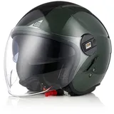 ORIGINE Motorradhelm Jethelm Roller Helm Scooter Helm Chopper Helm Moped Mofa Helm mit Doppelvisier ECE Zertifizierung (Next Black Army Green,L)