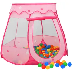 Kinder-Spielzelt mit 250 Bällen Rosa 102x102x82 cm