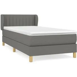vidaXL Boxspringbett mit Matratze Dunkelgrau 100x200 cm Stoff