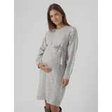 MAMA LICIOUS MAMALICIOUS Newanne Maternity Langarmkleid - Light Grey melange), L