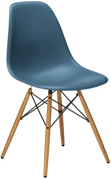 Vitra Stuhl Eames Plastic Side Chair RE 83x46.5x55 cm meerblau, Gestell: Ahorn, Designer Charles & Ray Eames