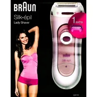 Braun Damenrasierer Silk-epil 2in1 Lady Shaver mit Trimmeraufsatz Pink LS5103