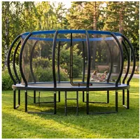 GUNJI Gartentrampolin Gartentrampolin für Kinder 228/305/366/427CM, Tragfähigkeit 150KG, Ø 366 cm, (228 cm, (GS-zertifiziertes Kindertrampolin mit Sicherheitsnetz, Leiter, Schutzmatte, Kürbisdesign)-ostern geschenke) 366 cm