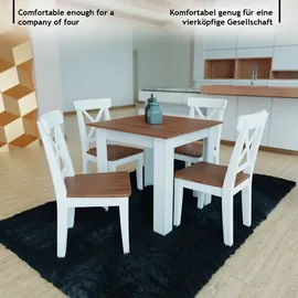 Miadomodo MIADOMODO® Esstisch - Quadratisch, 80x80x76,5 cm, für 4 Personen, aus MDF, Platte in Weiß/Schwarz/Braun, Klein - Küchentisch, Esszimmertisch, Speisetisch, - Braun