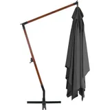 vidaXL Ampelschirm mit Holzmast 400 x 300 cm Anthrazit