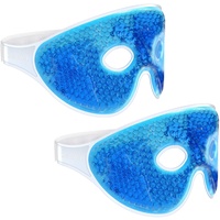 Navaris 2x Augenmaske kühlend - Augen Gel Maske Set - Kühlmaske Kühlpack Kühlpad Kompresse Kühlkissen - kühl warm Gelmaske Kühlbrille