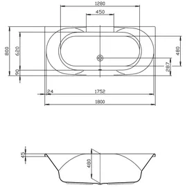 Hoesch Spectra Rechteckbadewanne 80 x 180 cm (3651.010)