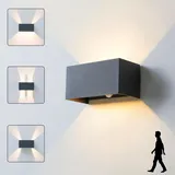 CELAVY LED Außenlampe Aussenlampe mit Bewegungsmelder, Wandleuchte Wandlampe aussen, IP65 Aussenleuchte Außenleuchte Wand, UP Down Modern Aussenbeleuchtung Ausenbeleutung Hauswand, Dunkelgrau