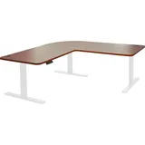 MCW Eck-Schreibtisch MCW-D40, Bürotisch Computertisch elektrisch höhenverstellbar 178x178cm 84kg MVG ~ natur, weiß