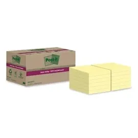 Post-it Super Sticky Recycling Notes Haftnotizen extrastark gelb, 12 Blöcke