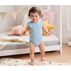 Tchibo - 3 Bodys aus Bio-Baumwolle - Baby - Gr. 74/80 - weiß/geblümt