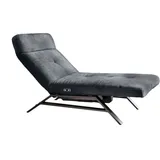 KAWOLA Liege AMERIVA Sessel Relaxliege Velvet schwarz Fuß chrome