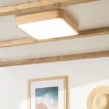 LEDKIA - LED-Deckenleuchte 20W Eckig Holz 400x400 mm CCT Wählbar Kayu Holz