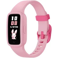 BIGGERFIVE Vigor 3 Kinder Fitness Armband Uhr mit AMOLED Display ohne App & ohne Smartphone, 3ATM wasserdicht, Pulsuhr, Schlaftracker Fitnessuhr, Sportuhr Schrittzähler für Mädchen 5-12 Jahre, Pink