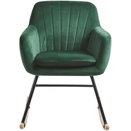 Beliani Schaukelsessel LIARUM Samtstoff 60 x 82 x 74 cm Grün