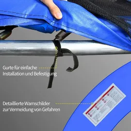 Homcom Trampolin Randabdeckung Ø366 cm-Blau) (Trampolin nicht inbegriffen)