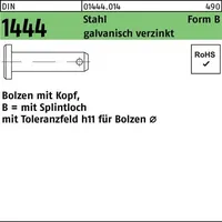 Reyher Bolzen DIN 1444/ISO 2341 Kopf/Splintloch B 16x65/59 Stahl