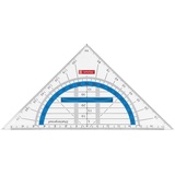 Brunnen 104975933 Geometrie-Dreieck Colour Code (für Schule und Büro, 16 cm, bruchsicher, ergonomischer Griff) blau / azur
