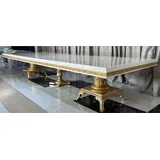 Casa Padrino Luxus Barock Esstisch Creme / Weiß / Gold 500 cm - Riesiger Massivholz Esszimmertisch - Esszimmer Möbel im Barockstil - Barock Möbe... - Creme/Weiß/Gold