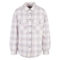 URBAN CLASSICS Ladies Flanell Padded Overshirt in whitesand/softlilac, |