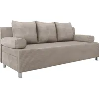 Mirjan24 Schlafsofa Dover Cord, Sofa mit Bettkasten und Schlaffunktion, Bettsofa, Farbauswahl, Schlafcouch mit Chromfüße, Couchgarnitur, Polstersofa (Poso 03, ohne Polsterhocker)
